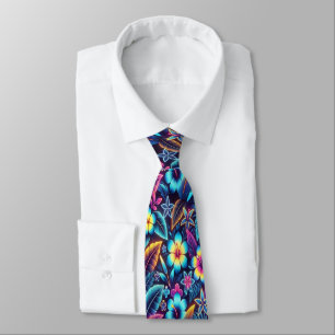 Colourful Tropical Floral Design Tie