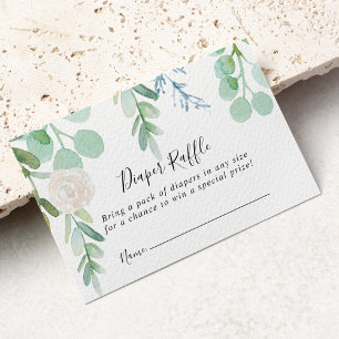 Colourful Tropical Floral Diaper Raffle Ticket Enclosure Card