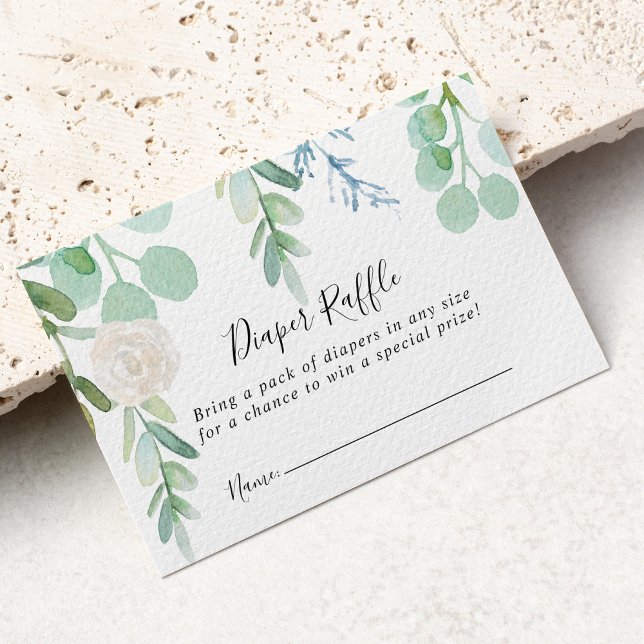 Colourful Tropical Floral Diaper Raffle Ticket Enclosure Card (Creator Uploaded)