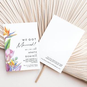 Colourful Tropical Floral Elopement Announcement
