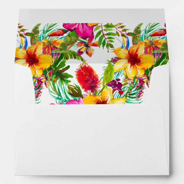 Colourful Tropical Floral Envelope 1 (Back (Bottom))