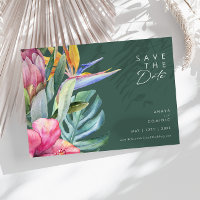 Colourful Tropical Floral | Green Horizontal