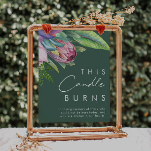 Colourful Tropical Floral   Green This Candle Burn Poster
