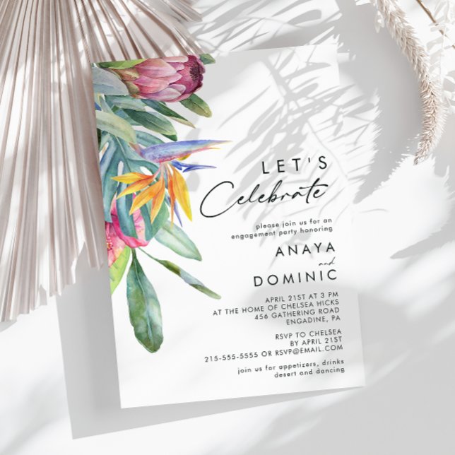 Colourful Tropical Floral | Let's Celebrate Invitation (Creator Uploaded)