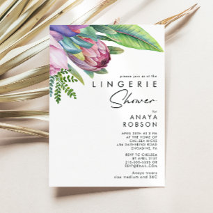 Colourful Tropical Floral Lingerie Shower Invitation
