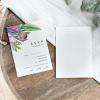 Colourful Tropical Floral | Menu Choice RSVP Card