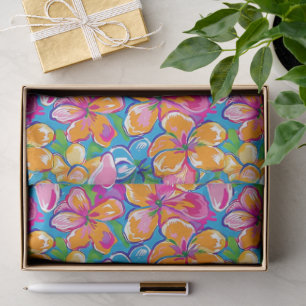 Colourful Tropical Floral Pattern Tissue Paper