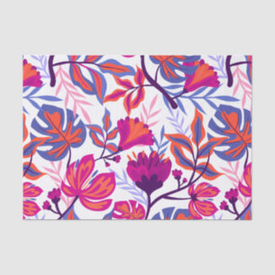 Colourful, Tropical Floral Pattern Tissue Paper