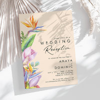 Colourful Tropical Floral | Peach Wedding Receptio