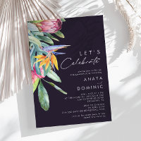 Colourful Tropical Floral | Purple Let's Celebrate