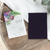 Colourful Tropical Floral | Purple Menu Choice RSV