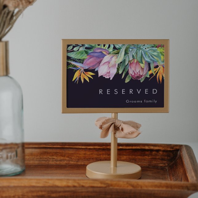 Colourful Tropical Floral | Purple Reserved Sign (Creator Uploaded)