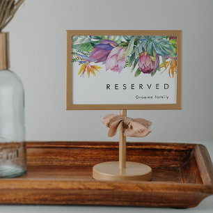 Colourful Tropical Floral Reserved Sign