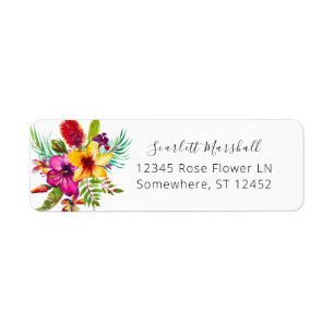 Colourful Tropical Floral Return Address