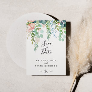 Colourful Tropical Floral Save the Date Postcard