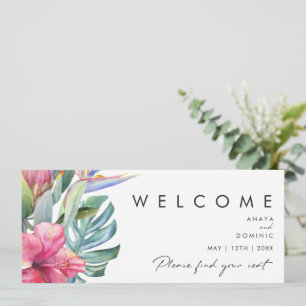 Colourful Tropical Floral   Seating Chart Header