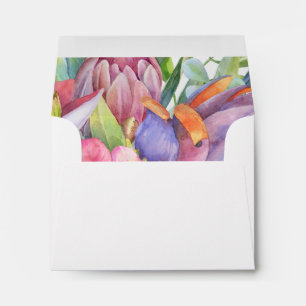 Colourful Tropical Floral   Self Addressed RSVP Envelope