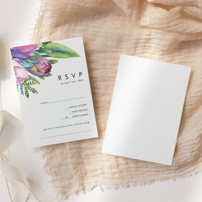 Colourful Tropical Floral | Song Request RSVP Card (Creator Uploaded)