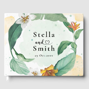 Colourful Tropical Floral Wedding Guest Book
