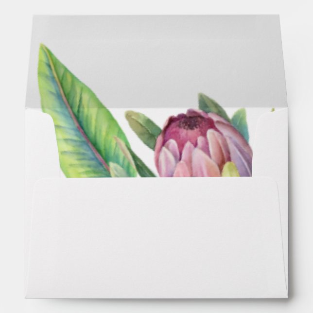 Colourful Tropical Floral | Wedding Invitation Envelope (Back (Bottom))