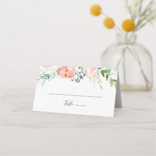 Colourful Tropical Floral Wedding Place Card
