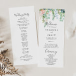 Colourful Tropical Floral Wedding Program Programme<br><div class="desc">This colourful tropical floral wedding program is perfect for a destination wedding. The design features illustrated white,  yellow,  pink,  blush flowers with beautifully watercolor green leaves,  inspiring elegance.</div>