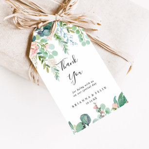 Colourful Tropical Floral Wedding Thank You Gift Tags