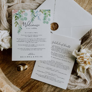 Colourful Tropical Floral Wedding Welcome Letter