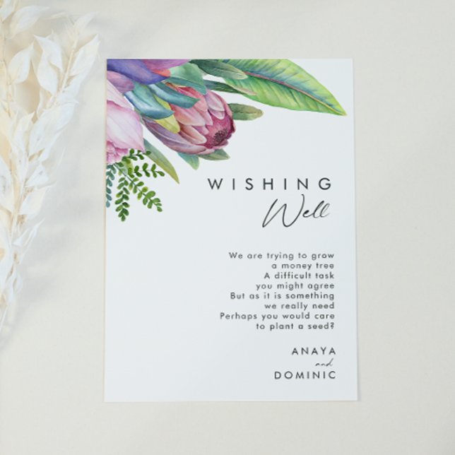 Colourful Tropical Floral | Wedding Wishing Well Enclosure Card (Creator Uploaded)