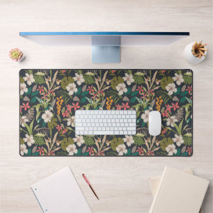 Colourful Tropical Flower Pattern Desk Mat
