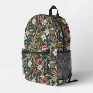Colourful Tropical Flower Pattern Printed Backpack