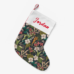Colourful Tropical Flower Pattern Small Christmas Stocking