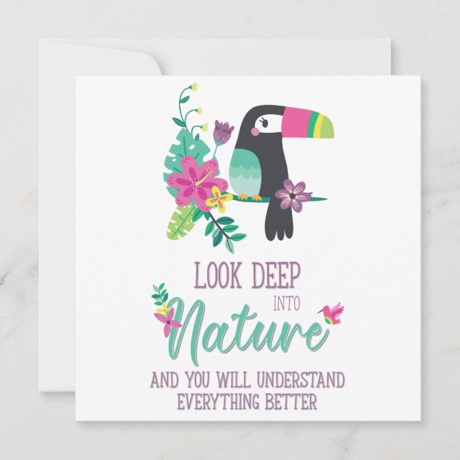 colourful tropical flowers and toucan inspirationa (Front)