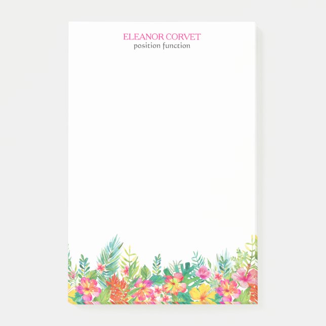 Colourful Tropical Flowers Border Post-it Notes (Front)