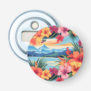 Colourful Tropical Flowers & Landscape Bottle Opener