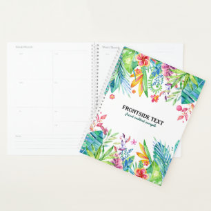 Colourful Tropical Flowers & Leafs Design Planner