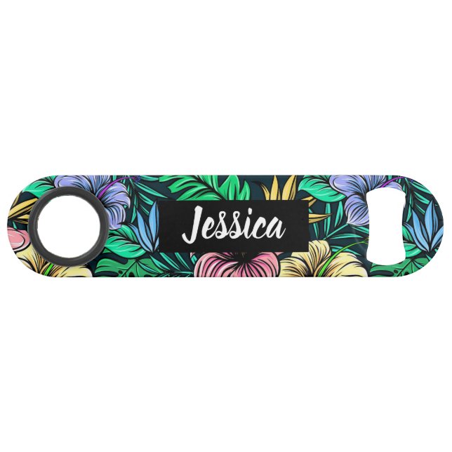 Colourful Tropical Flowers Modern Personalised (Front (Horizontal))