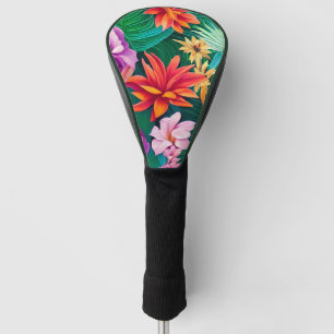 Colourful Tropical Flowers Pattern  Golf Head Cover