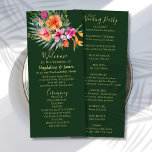Colourful Tropical Flowers Pink Orange Wedding Programme<br><div class="desc">This colourful tropical wedding design is perfect for couples who are planning a summer,  beach or destination wedding. Program features a beautiful and vibrant watercolor design with tropical flowers in shades of pink and orange,  reminiscent of a gorgeous island paradise.</div>