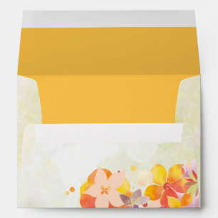 Colourful Tropical Flowers Wedding Envelopes