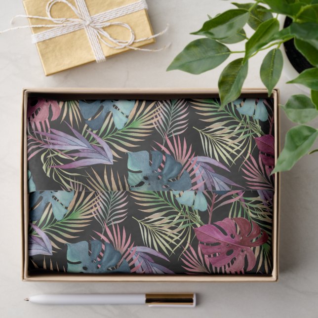 Colourful Tropical Foliage Botanical Pattern Tissue Paper (Gift)