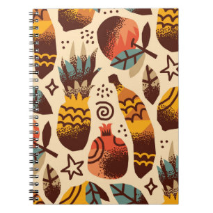 Colourful Tropical Fruit Mix Pattern Notebook