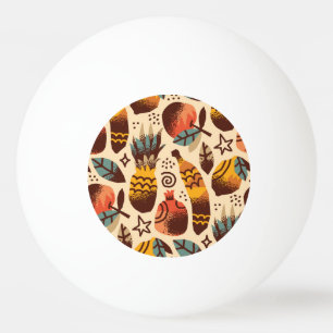 Colourful Tropical Fruit Mix Pattern Ping Pong Ball