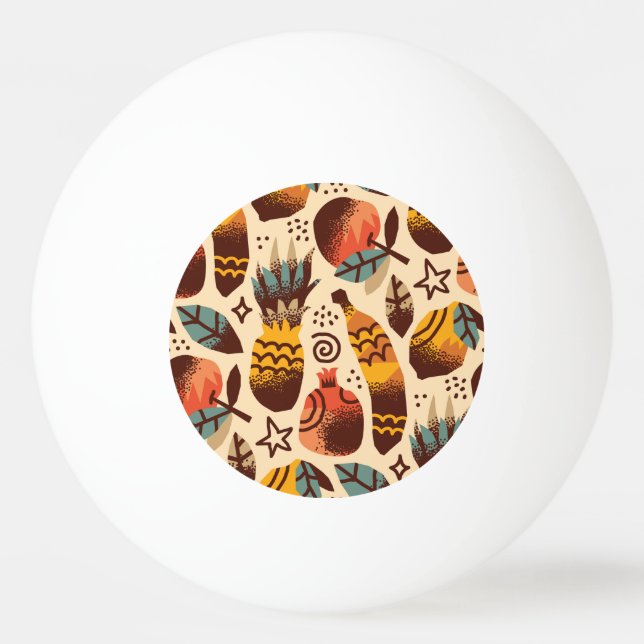 Colourful Tropical Fruit Mix Pattern Ping Pong Ball (Front)