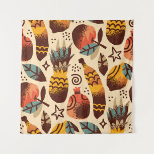 Colourful Tropical Fruit Mix Pattern Tapestry