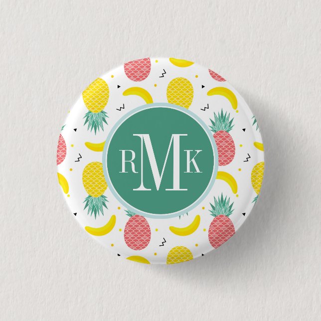 Colourful Tropical Fruit Pattern 3 Cm Round Badge (Front)