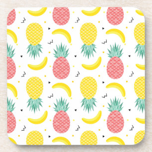 Colourful Tropical Fruit Pattern Coaster