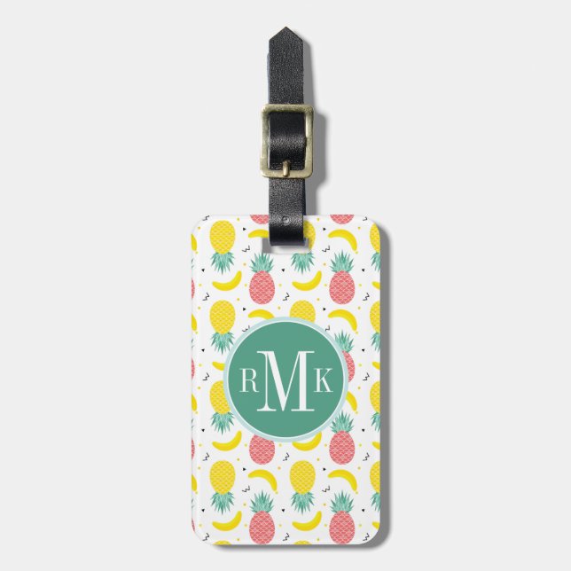 Colourful Tropical Fruit Pattern Luggage Tag (Front Vertical)