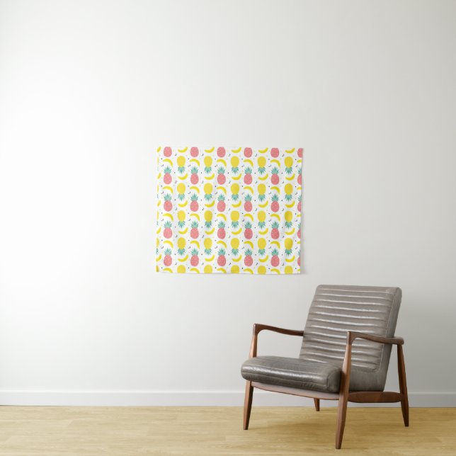Colourful Tropical Fruit Pattern Tapestry (In Situ (Horizontal))