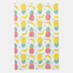 Colourful Tropical Fruit Pattern Tea Towel